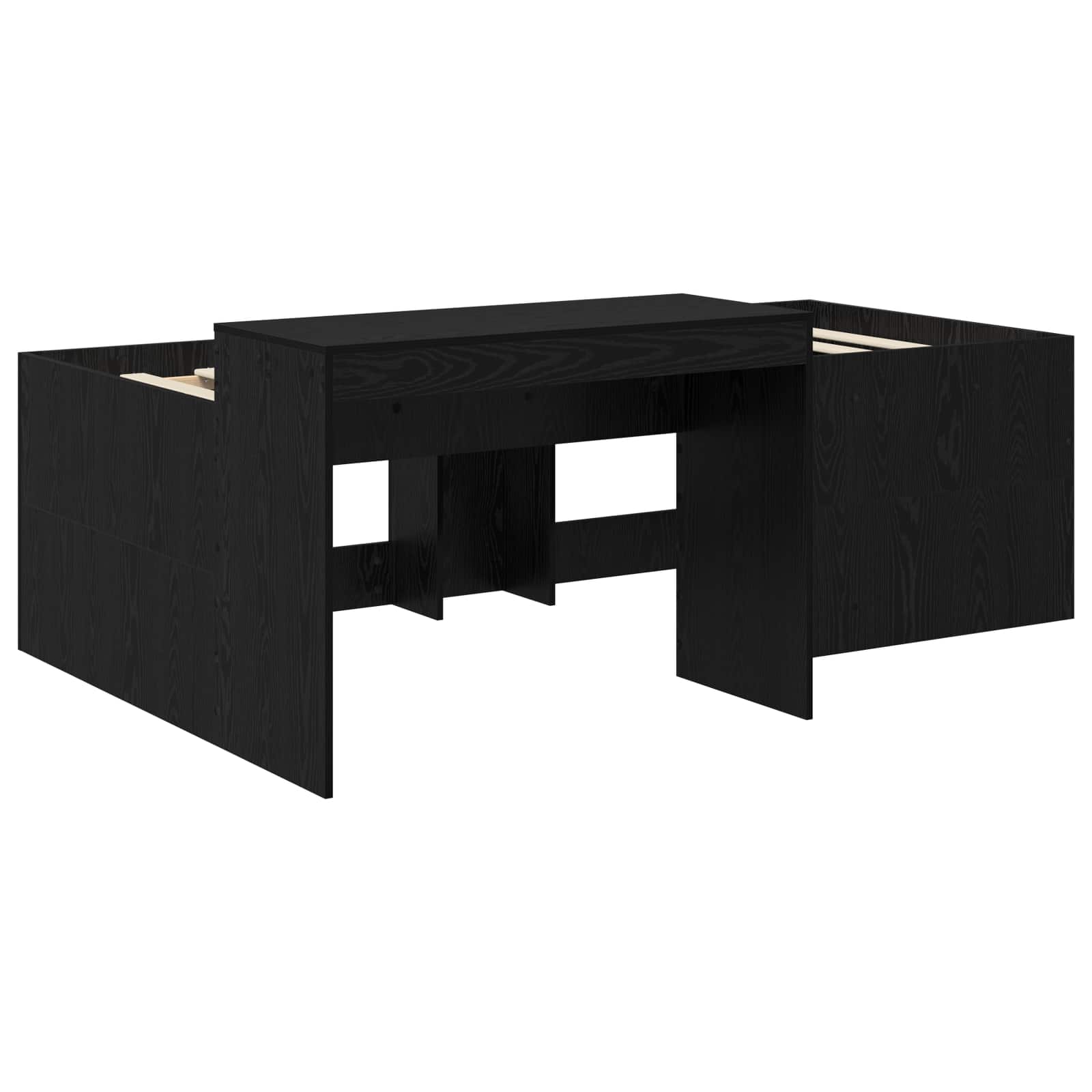 Krevet za djecu s visokim okvirom i stolom Crna 90 x 200 cm