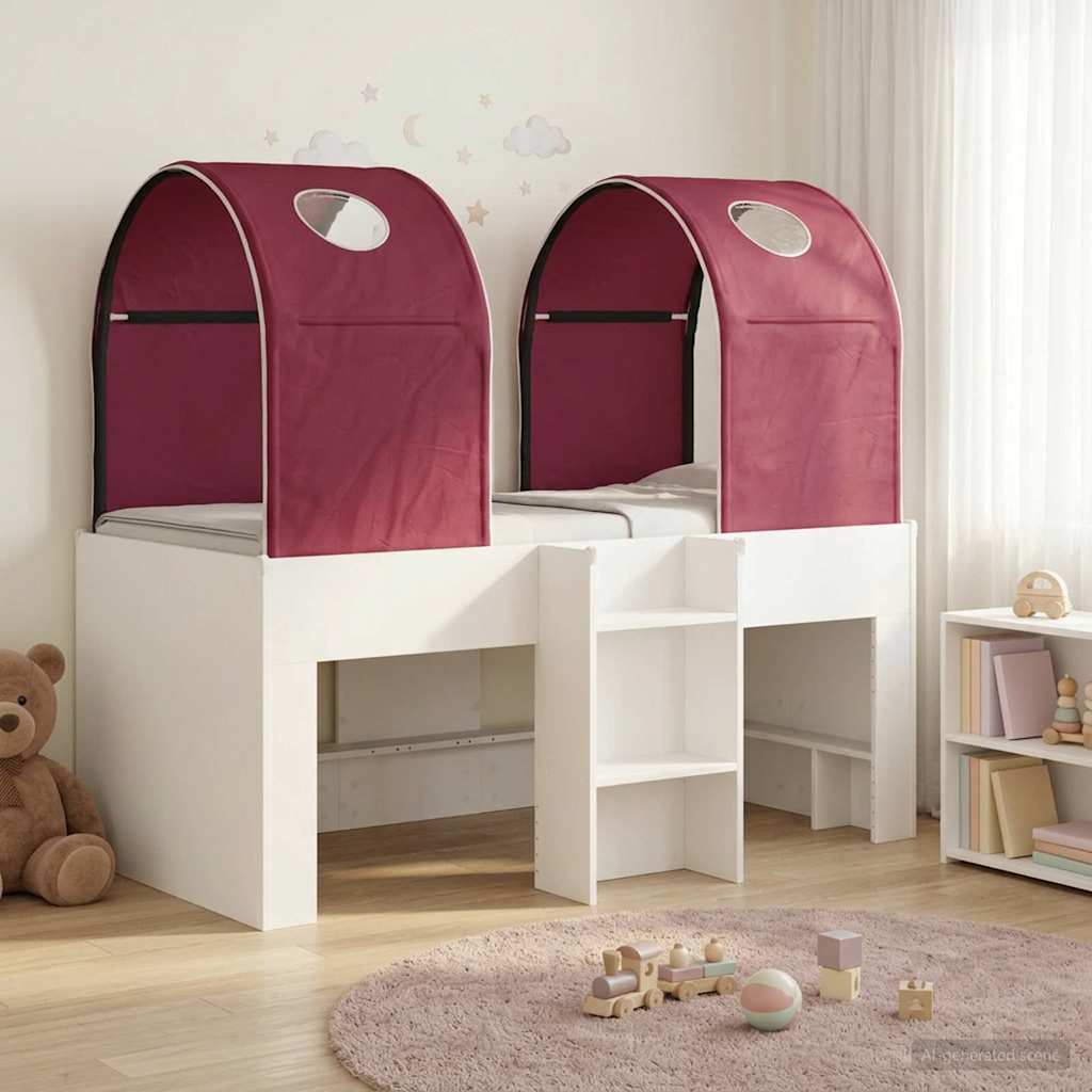 Krevet s Tunelom 4 pcs Bijela i crvena Konstruirano drvo