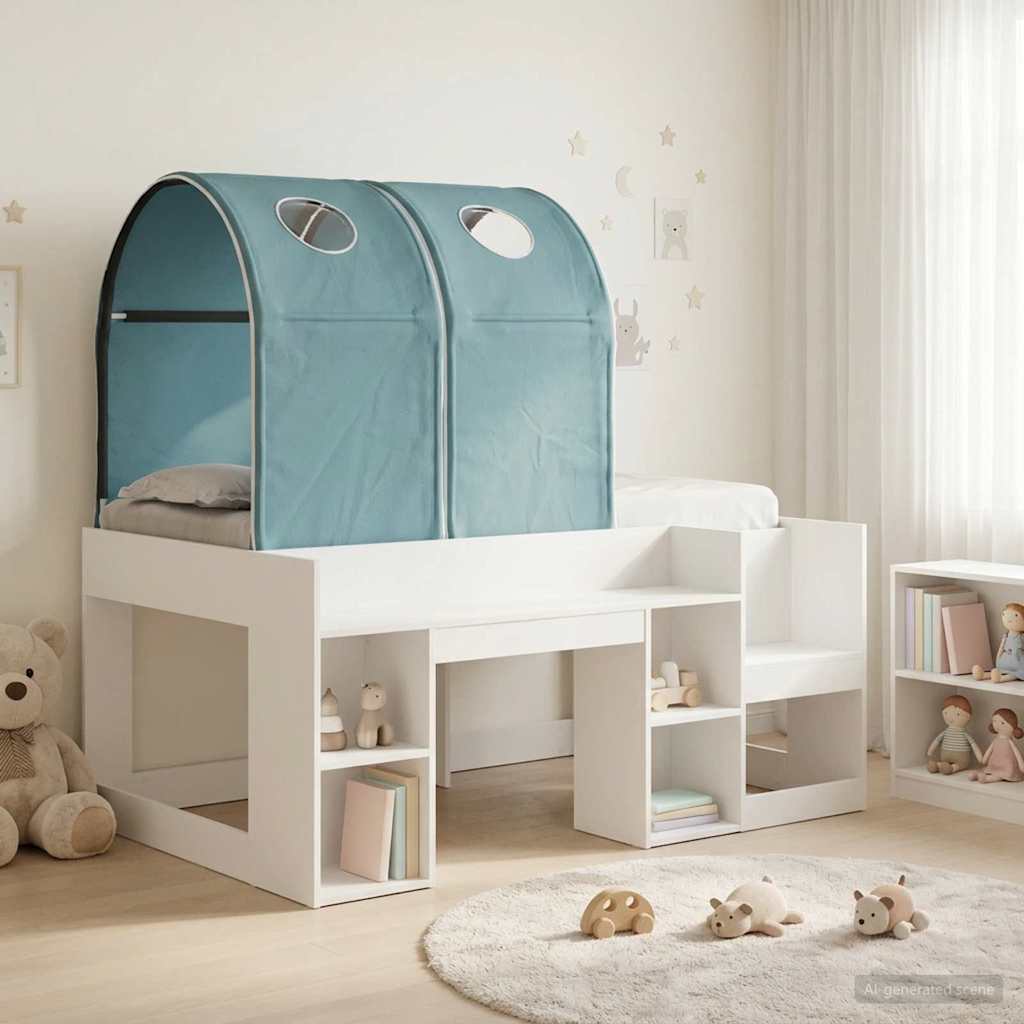 Krevet s Tunnels 4 pcs Bijela i svjetloplava Konstruirano drvo