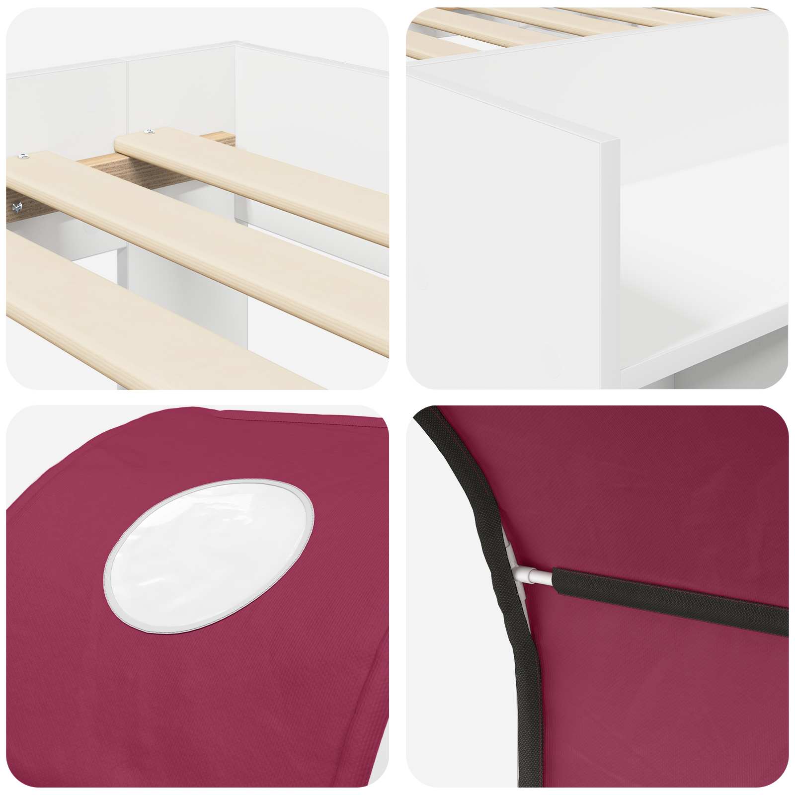 Krevet s Tunnels 4 pcs Bijela i crvena Konstruirano drvo