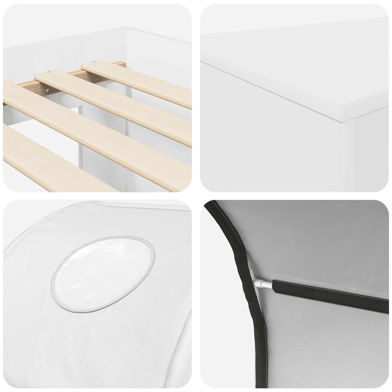 Krevet s Tunnels 4 pcs Artisian hrast i bijela