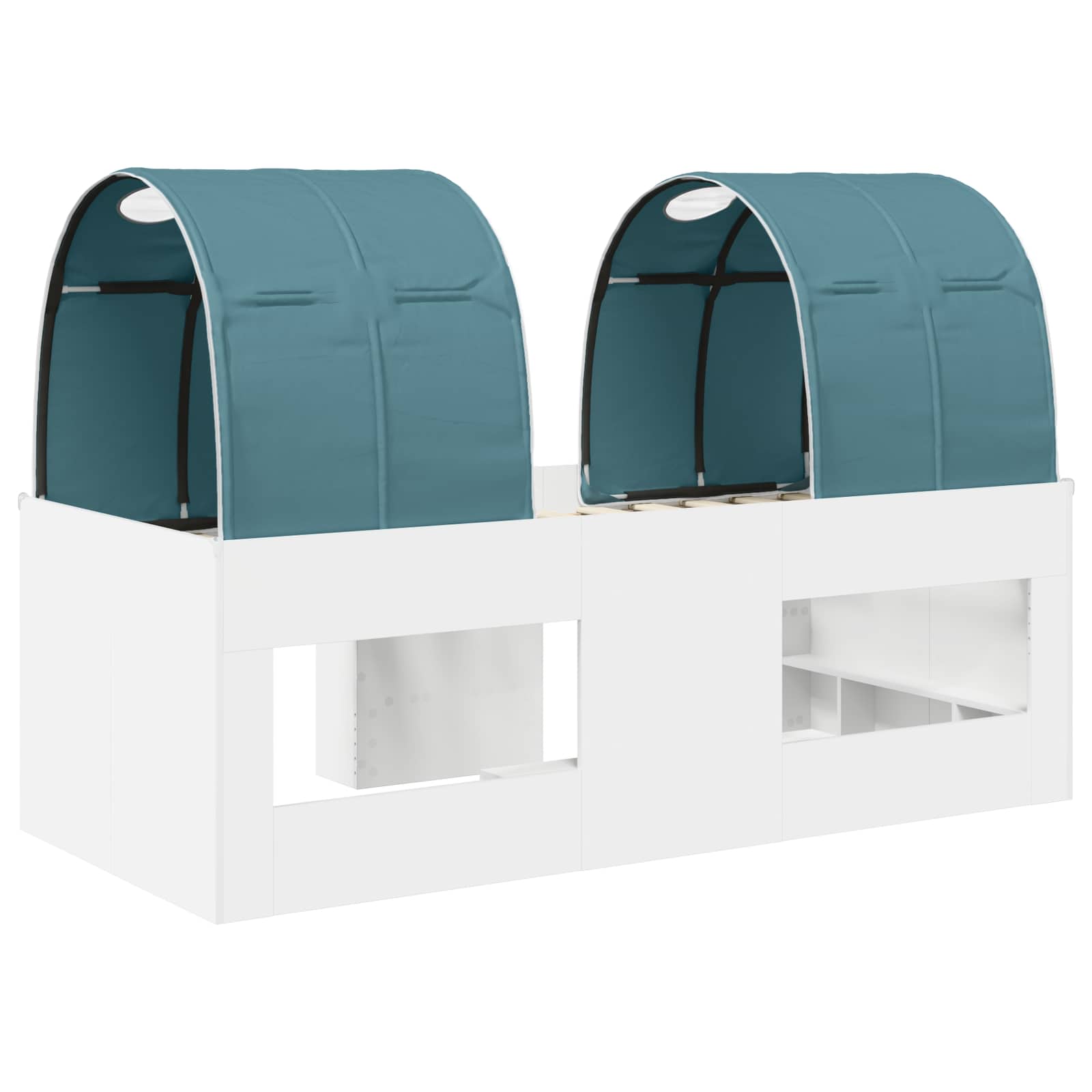 Krevet s Tunnels 4 pcs Bijela i svjetloplava Konstruirano drvo