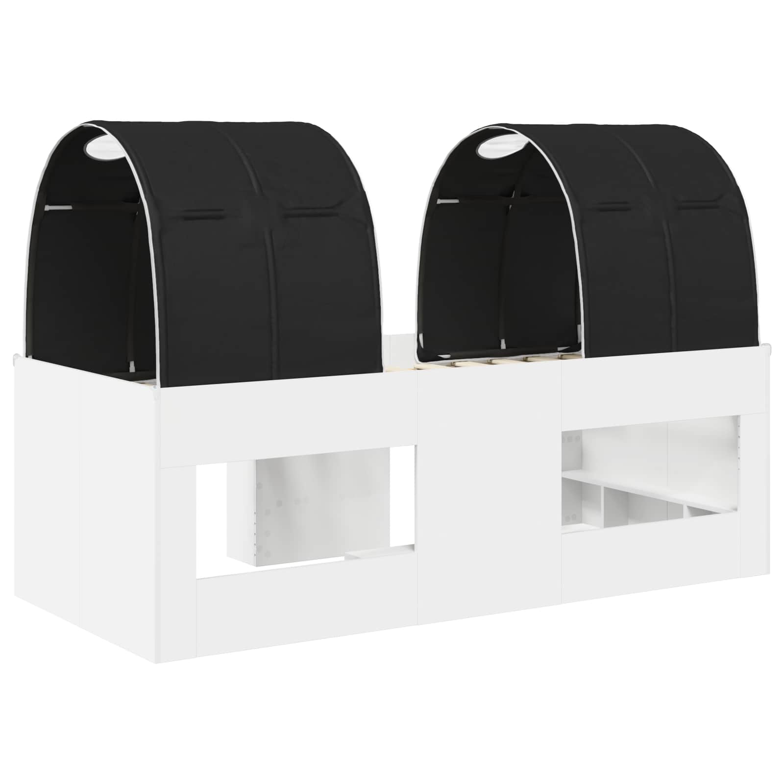 Krevet s Tunnels 4 pcs Bijela i crna Konstruirano drvo