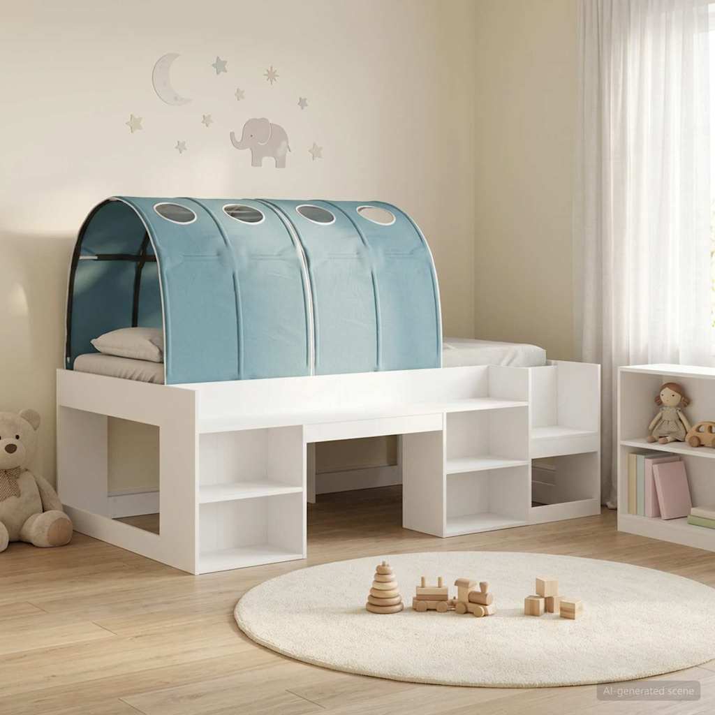 Krevet s Tunnels 4 pcs Bijela i svjetloplava Konstruirano drvo