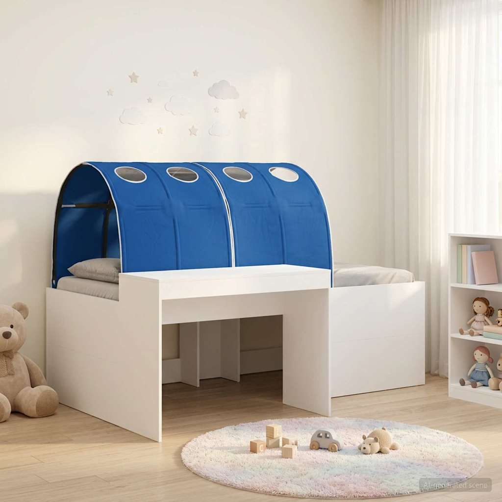 Krevet s Tunnels 4 pcs Bijela i plava Konstruirano drvo