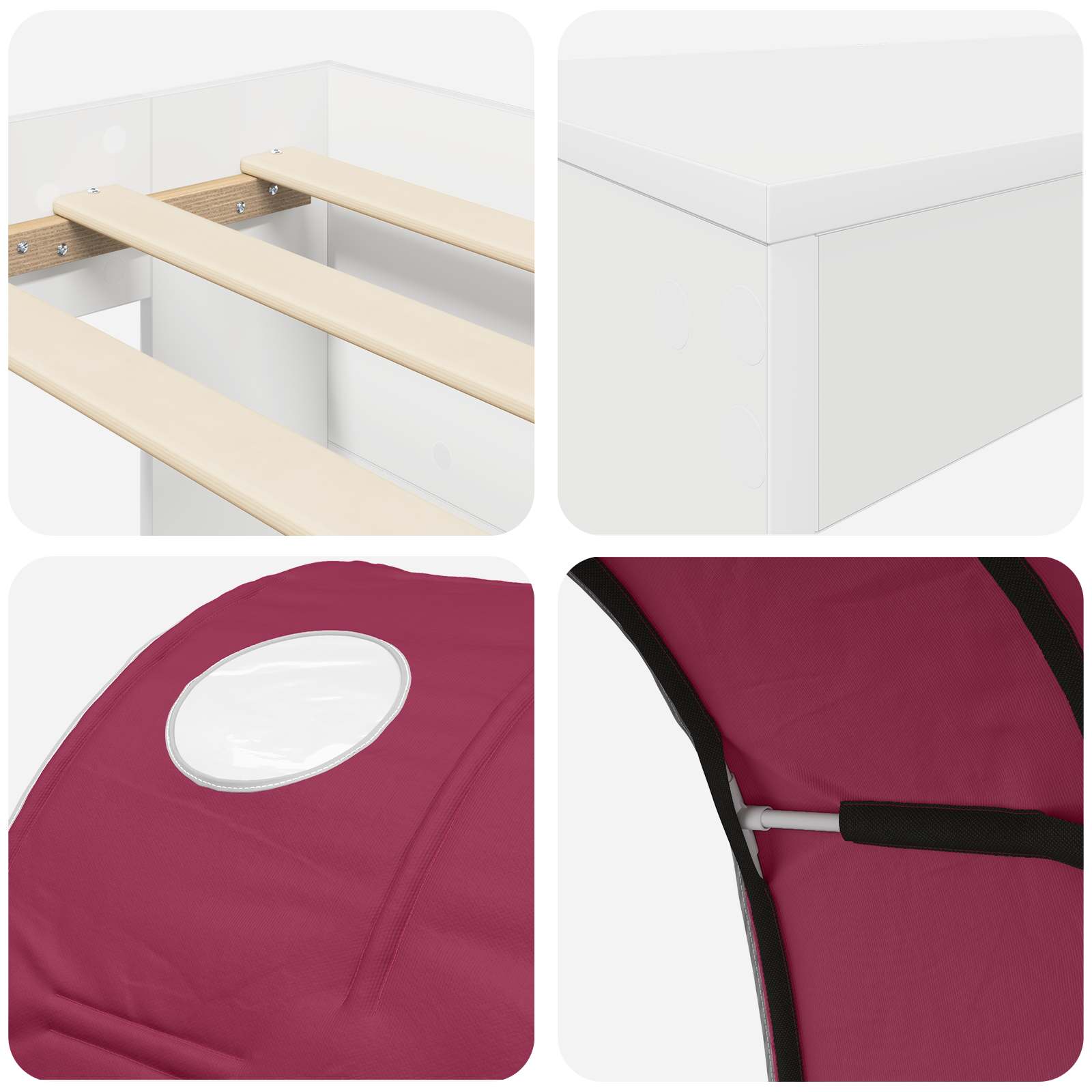 Krevet s tunelom 4 pcs Artisian hrast i crvena