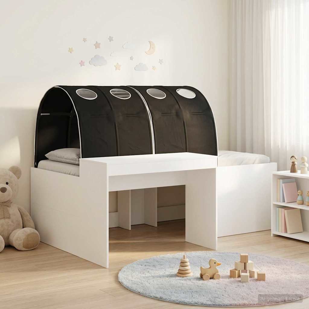 Krevet s tunelom 4 pcs Artisian hrast i crna Konstruirano drvo