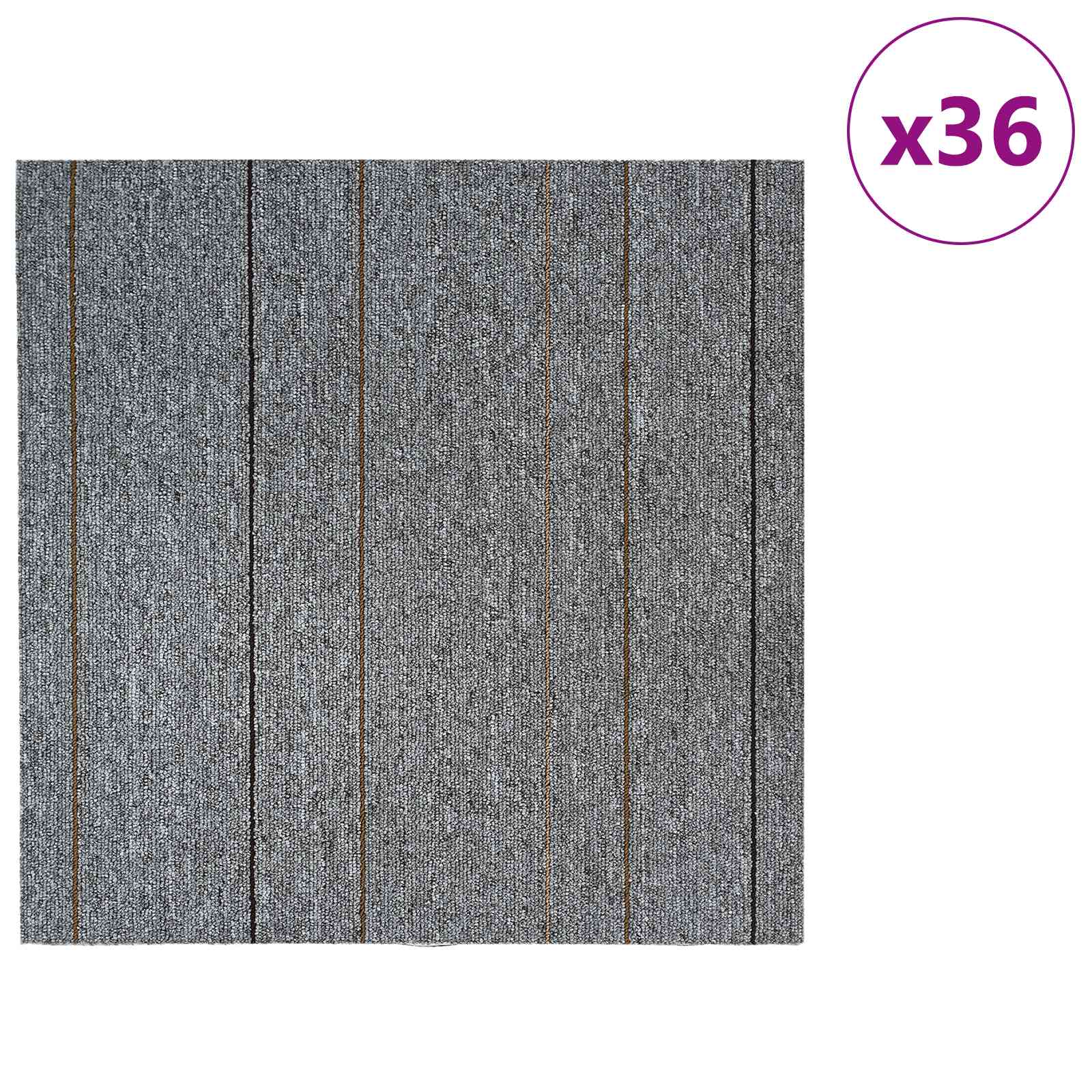 Tepih pločica Svjetlosiva s prugama 50 x 50 cm 36 pcs