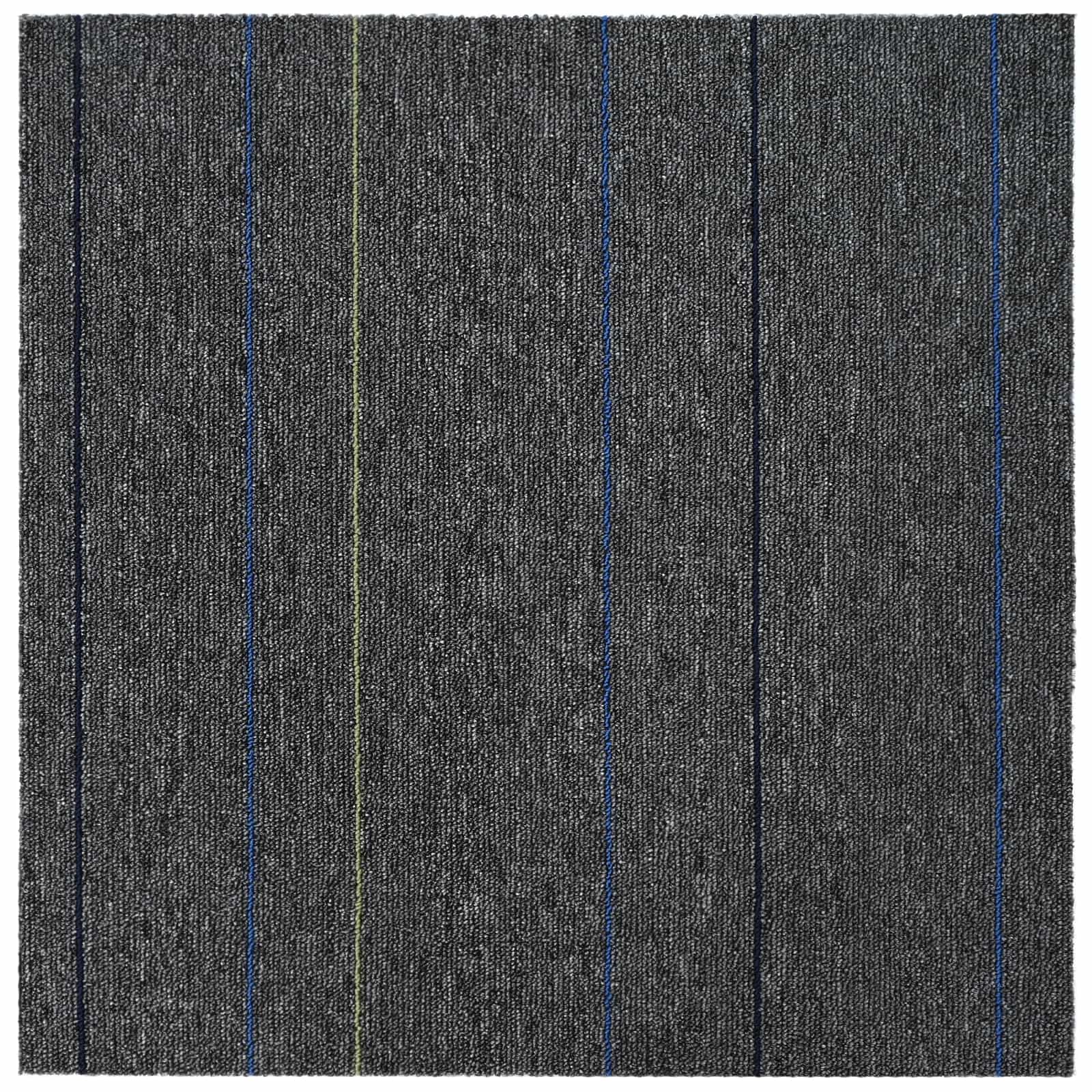 Tepih pločica Srednja siva s prugama 50 x 50 cm 20 pcs