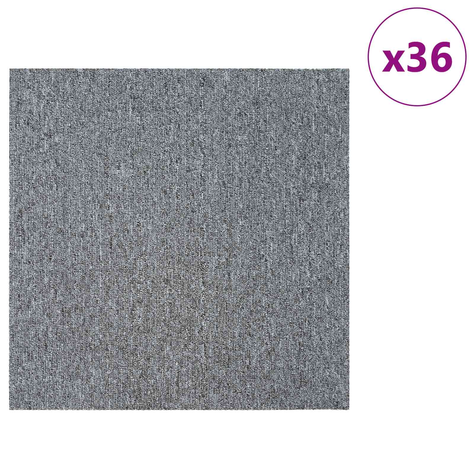 Tepih pločica Svjetlosiva 50 x 50 cm 36 pcs PP i bitumen