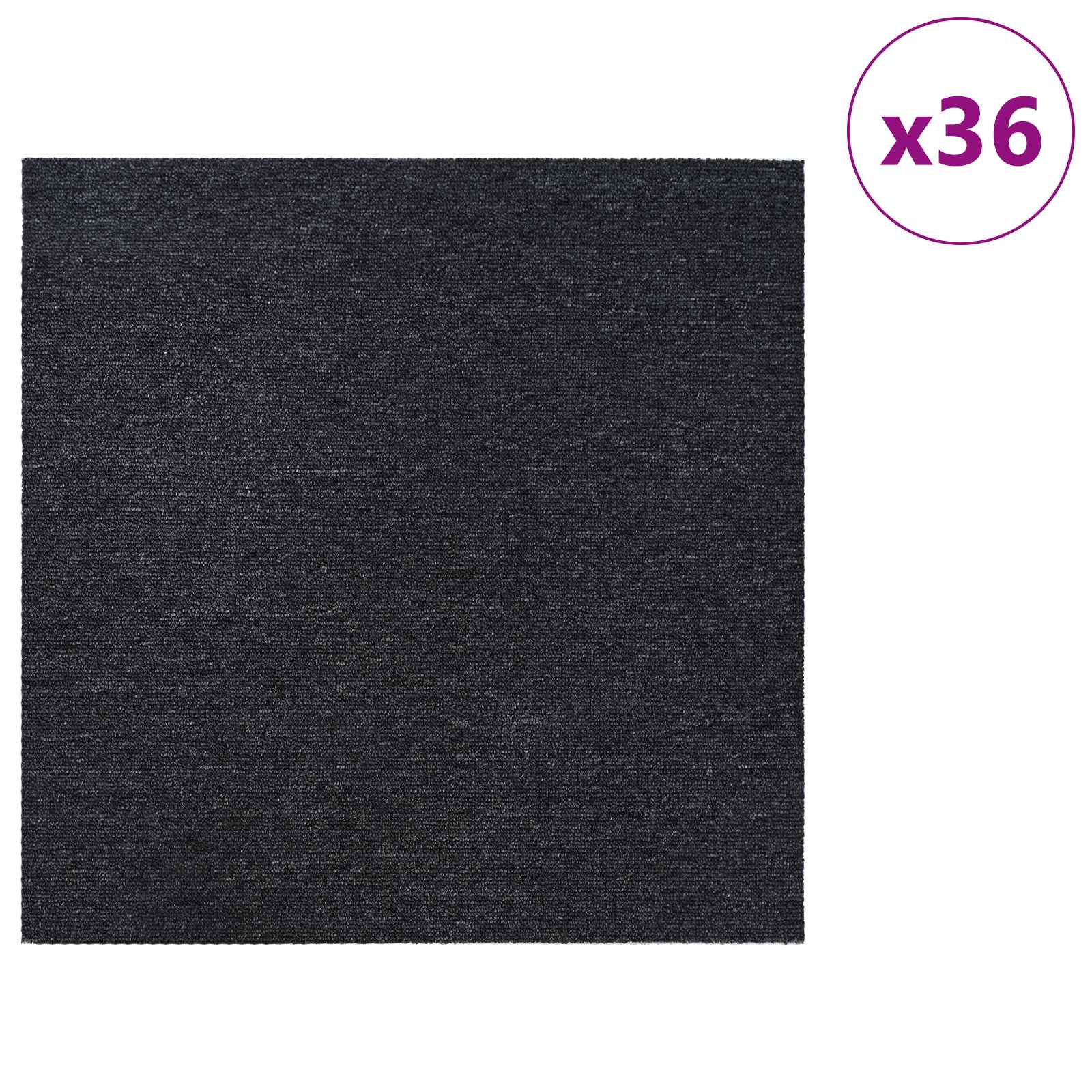 Tepih pločica Tamnosiva 50 x 50 cm 36 pcs PP i bitumen
