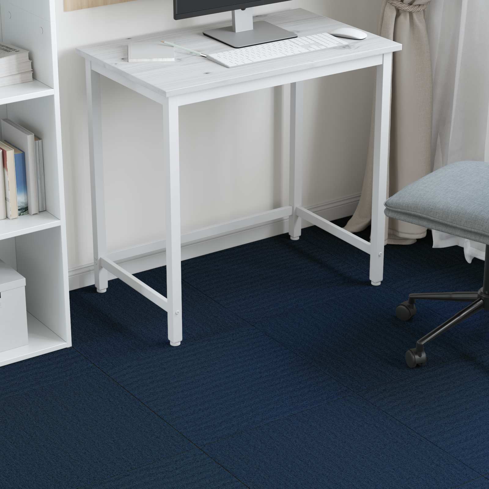 Tepih pločica Plava 50 x 50 cm 4 pcs PP i bitumen