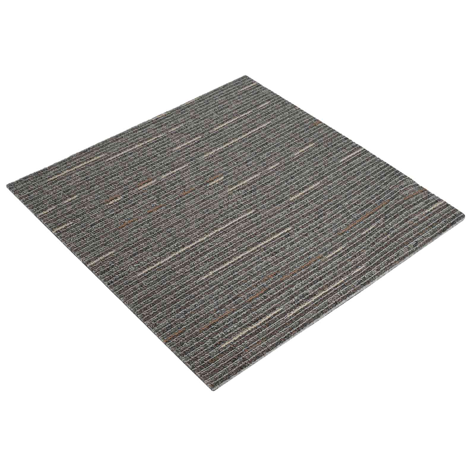 Tepih pločica Prugasta tamnosmeđa 50 x 50 cm 20 pcs