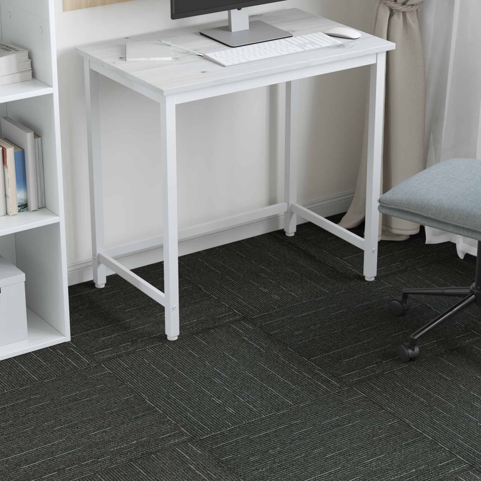 Tepih pločica Prugasta svijetlo zelena 50 x 50 cm 36 pcs