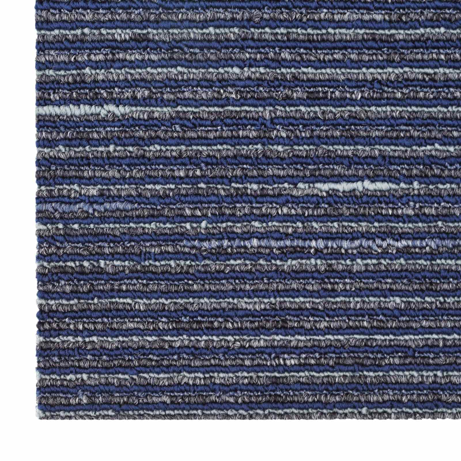 Tepih pločica Prugasta Plava 50 x 50 cm 4 pcs PP i bitumen