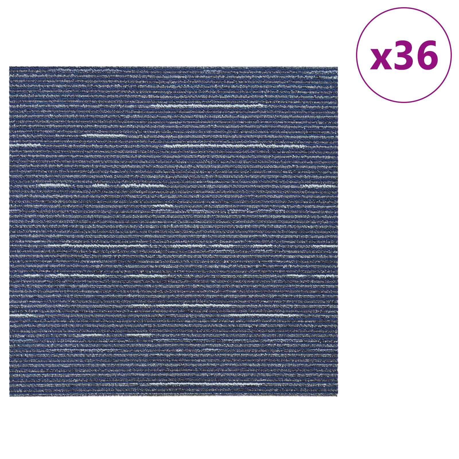 Tepih pločica Prugasta Plava 50 x 50 cm 36 pcs PP i bitumen