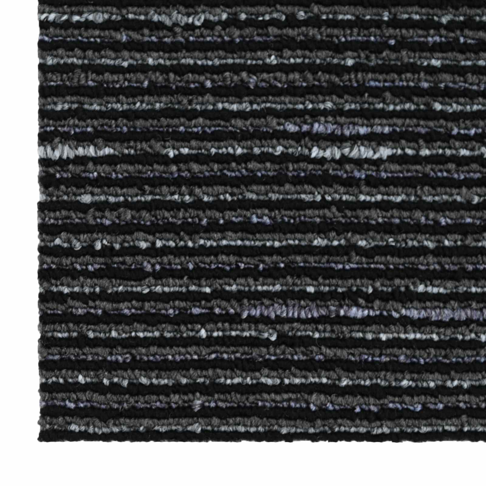 Tepih pločica Prugasta Crna 50 x 50 cm 4 pcs PP i bitumen