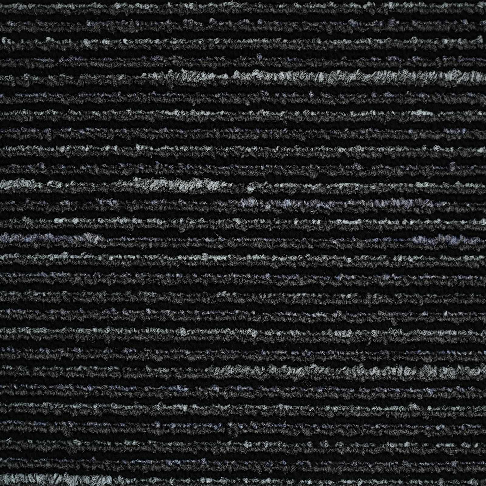 Tepih pločica Prugasta Crna 50 x 50 cm 4 pcs PP i bitumen