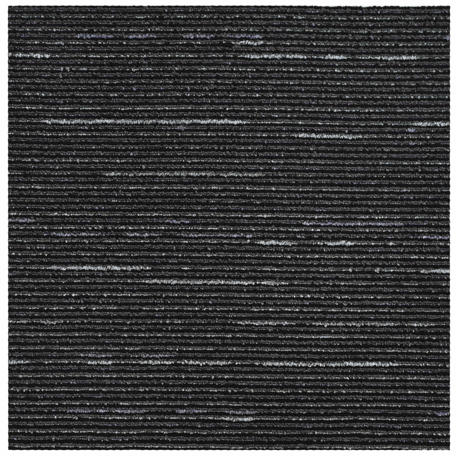 Tepih pločica Prugasta Crna 50 x 50 cm 4 pcs PP i bitumen