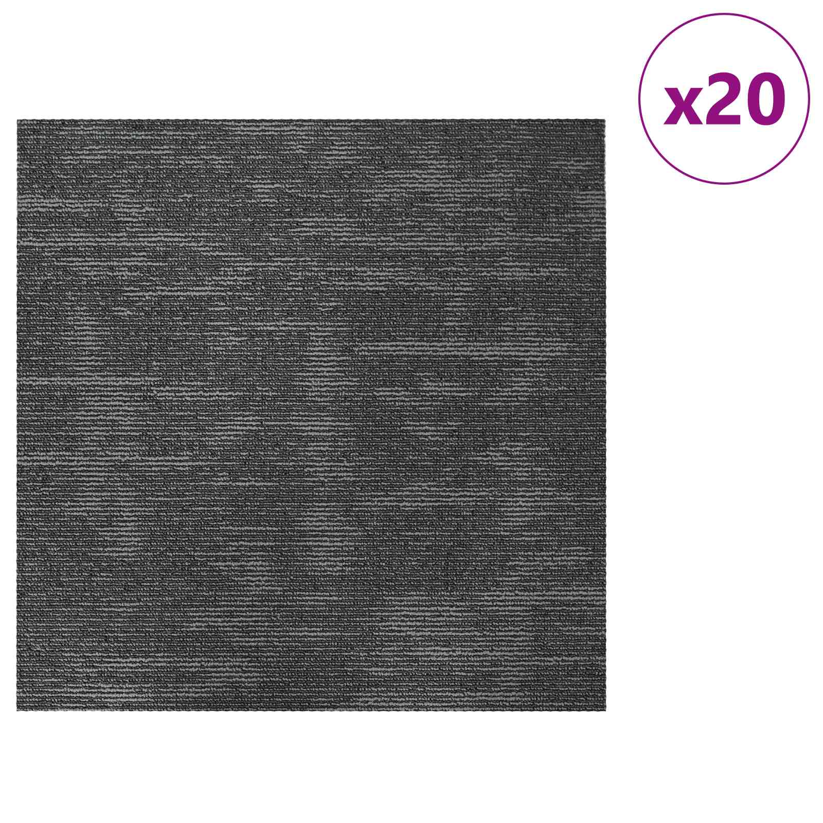 Tepih pločica Sivi ugljen 50 x 50 cm 20 pcs PP i bitumen