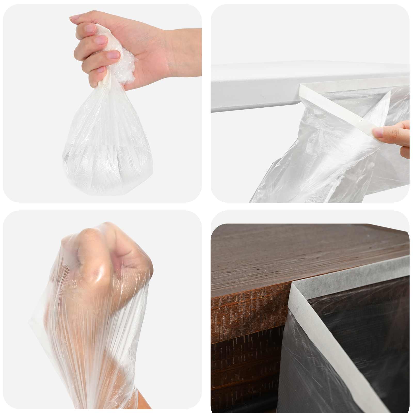 Praškasta plahta s ljepilom 6 pcs *Transparent*an 210 x 2000 cm