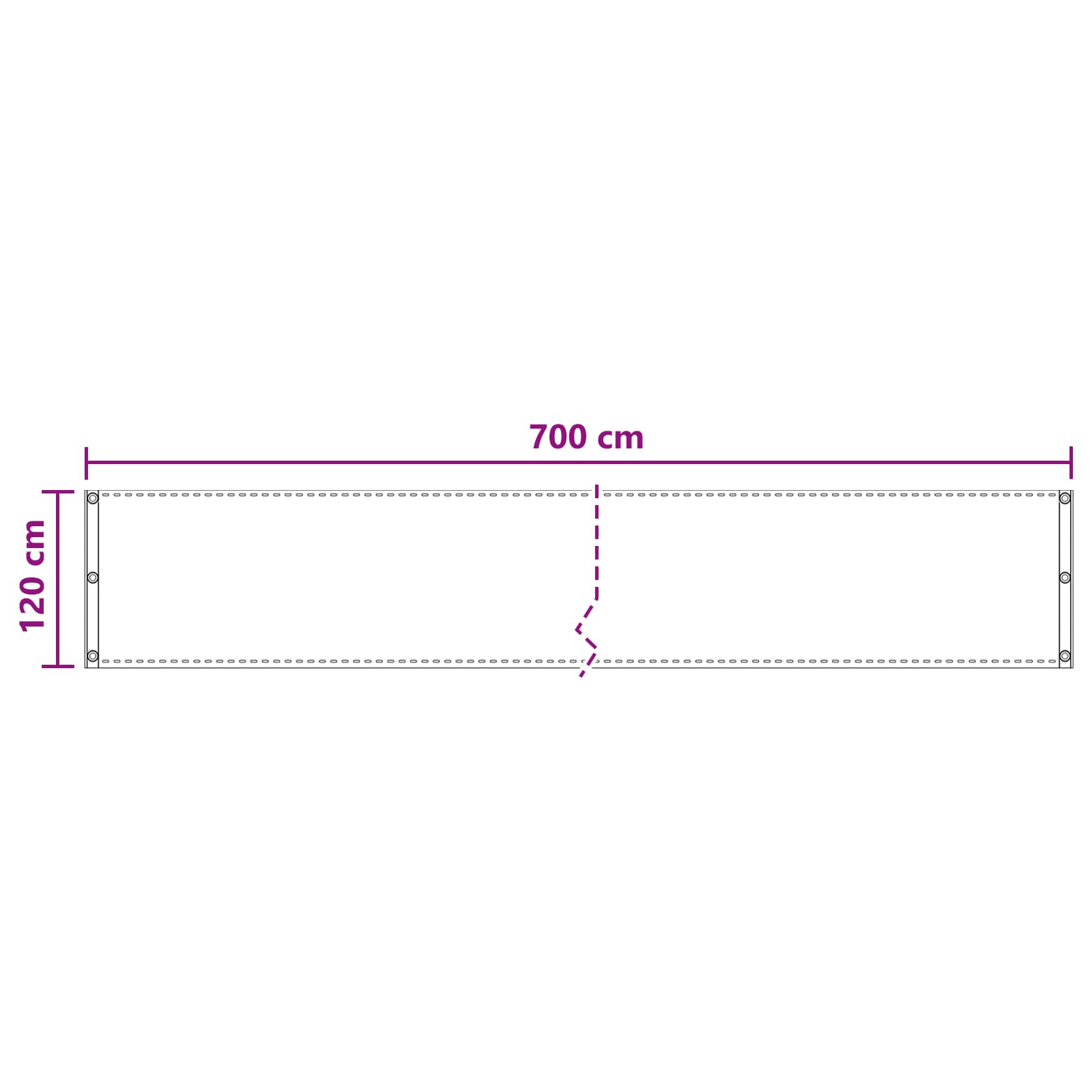 Balcony ekran Tamnozelena 120 x 700 cm HDPE i Aluminij