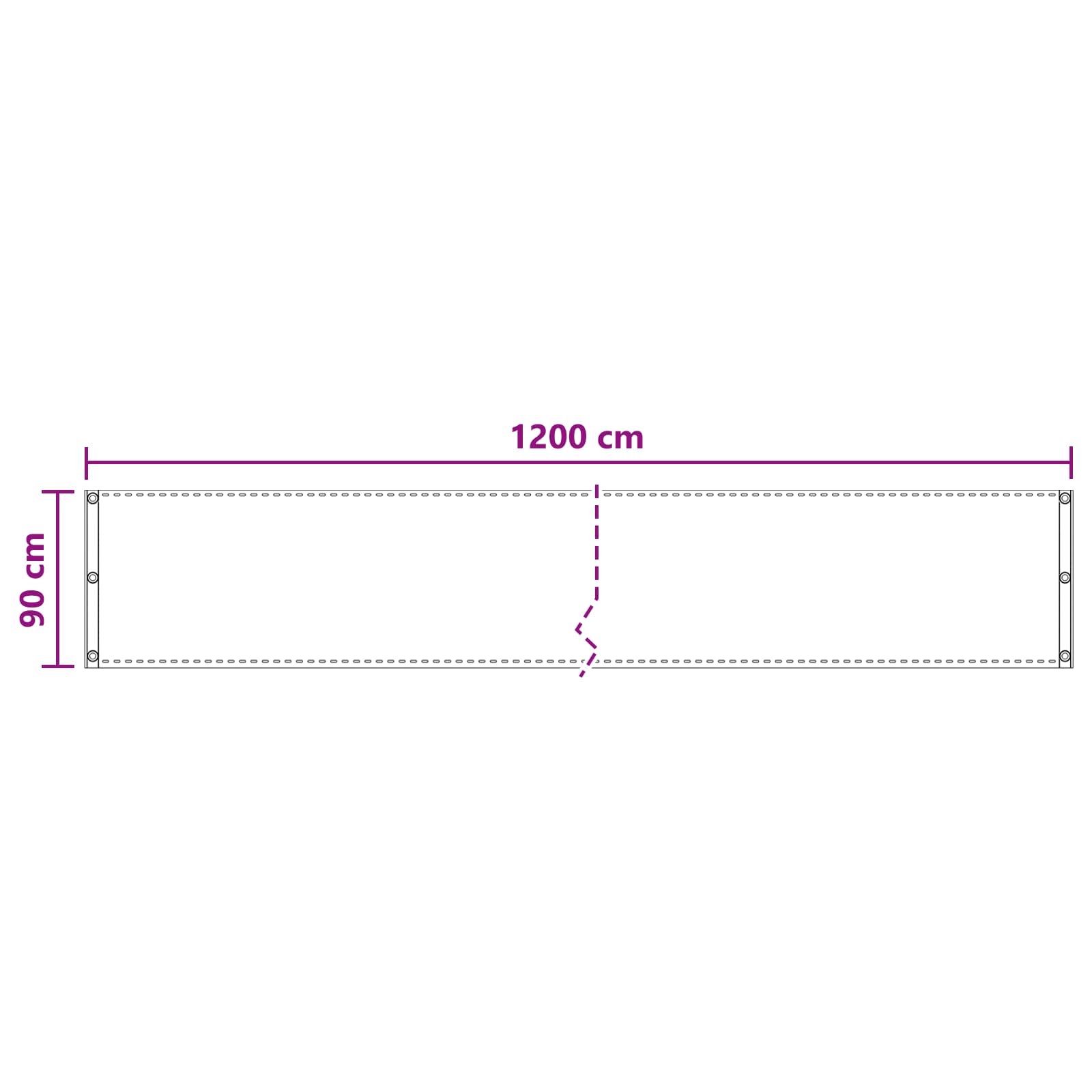 Balcony ekran Bež 90 x 1200 cm HDPE i Aluminij