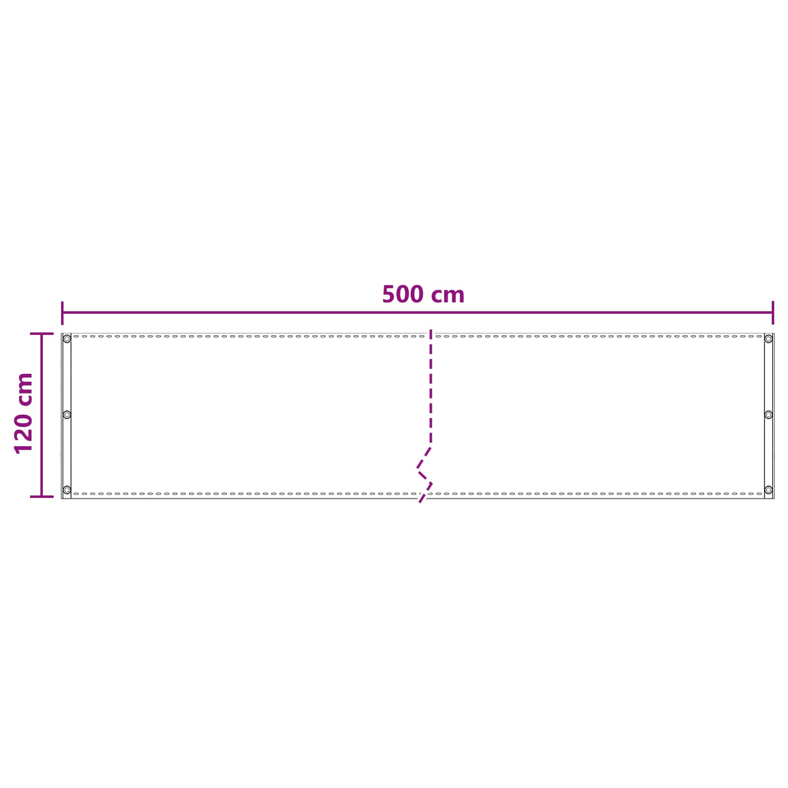 Balcony ekran Svjetlosiva 120 x 500 cm HDPE i Aluminij
