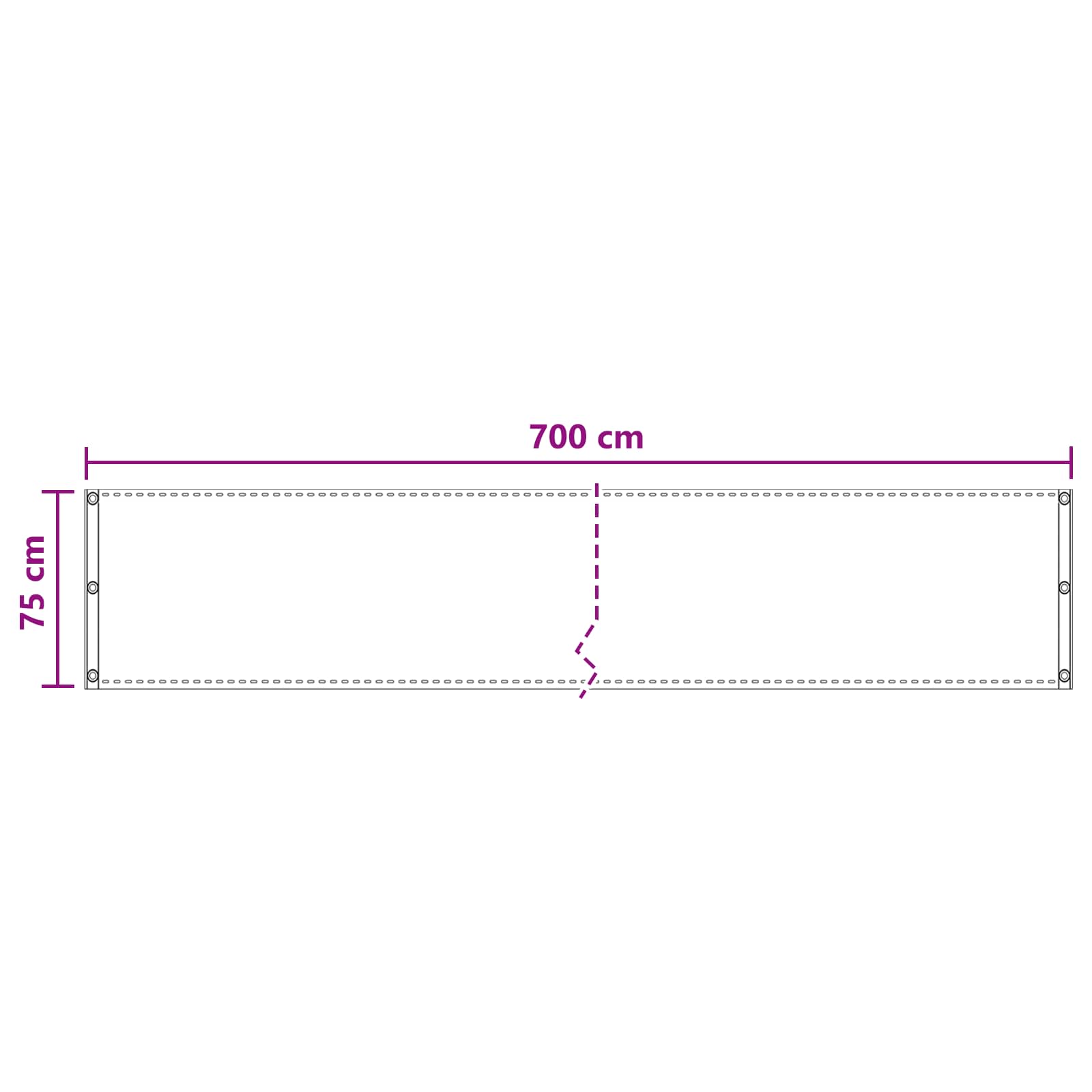 Balcony ekran Pijesak 75 x 700 cm HDPE i Aluminij