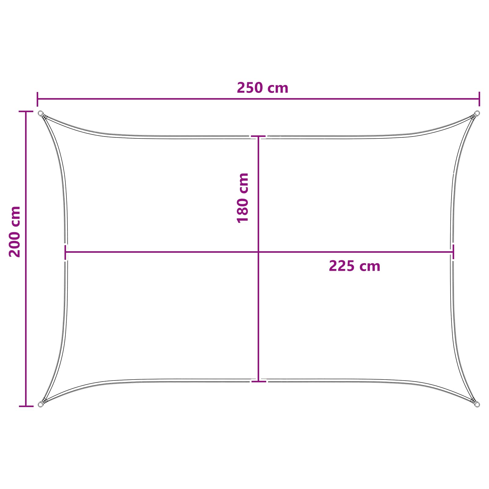 Jedrilica za sunčevu sjenu Plava i bijela 2 x 2,5 m HDPE
