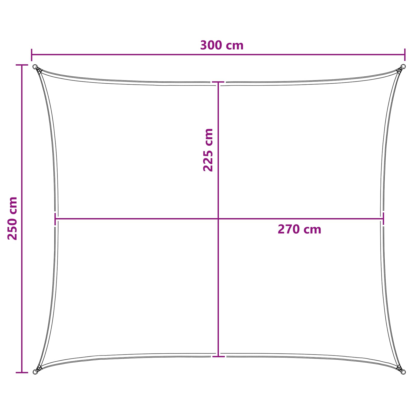 Jedrilica za sunčevu sjenu Plava i bijela 2,5 x 3 m HDPE