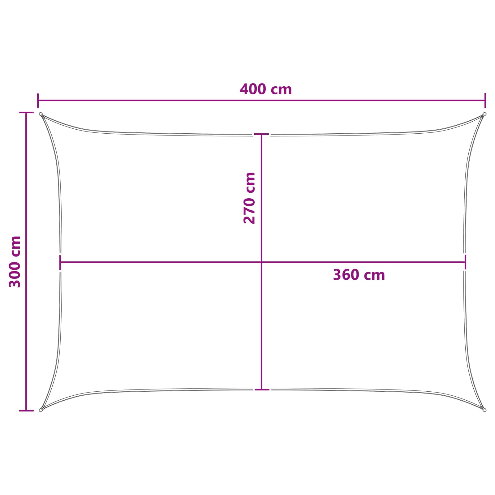 Jedrilica za sunčevu sjenu Plava i bijela 3 x 4 m HDPE