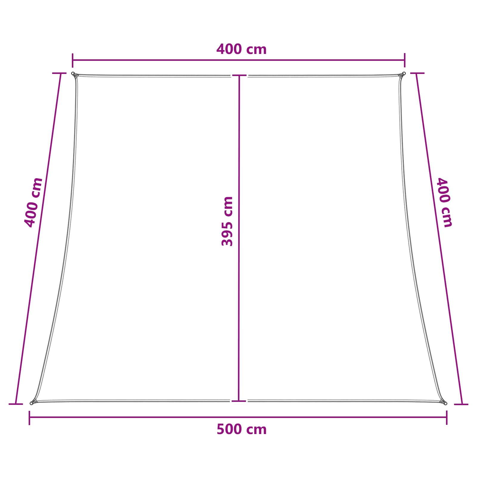 Jedrilica za sunčevu sjenu Svijetlo siva i bijela. 4 / 5 x 4 m