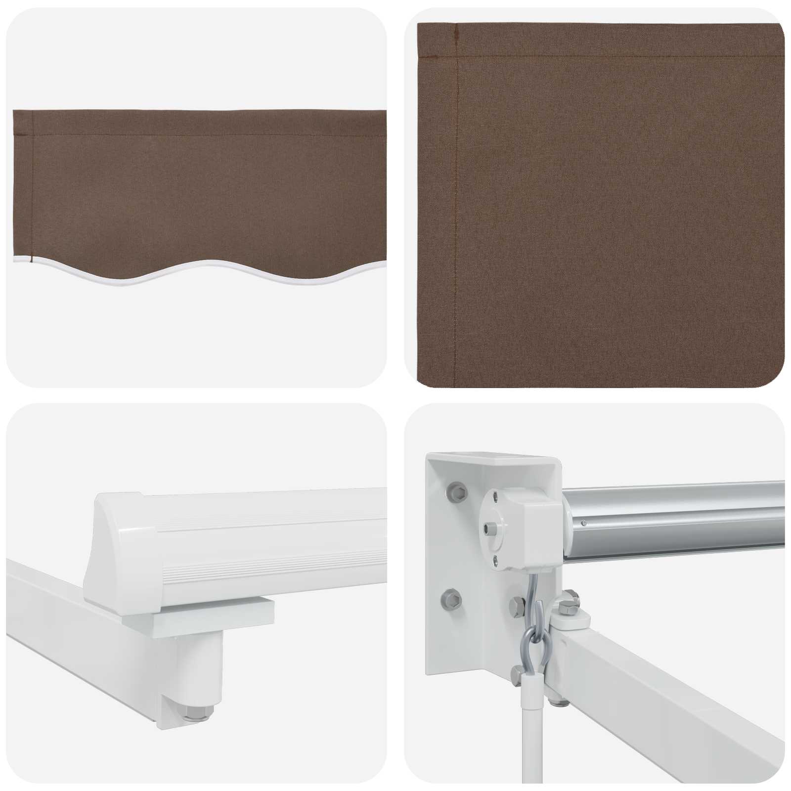 Povlačivi tende Sivosmeđa 3 x 2,5 m 100% Poliester i Aluminij