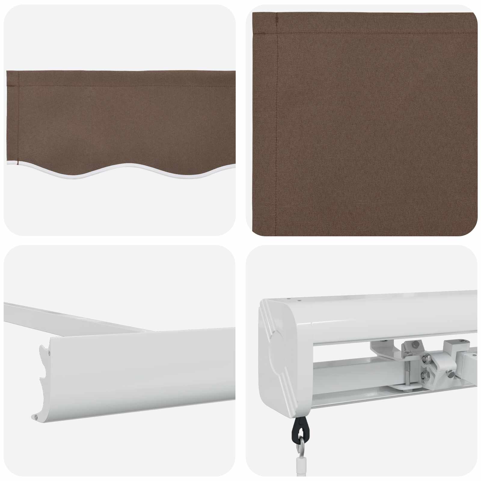 Povlačivi tende Sivosmeđa 300 x 250 cm Platno i Aluminij
