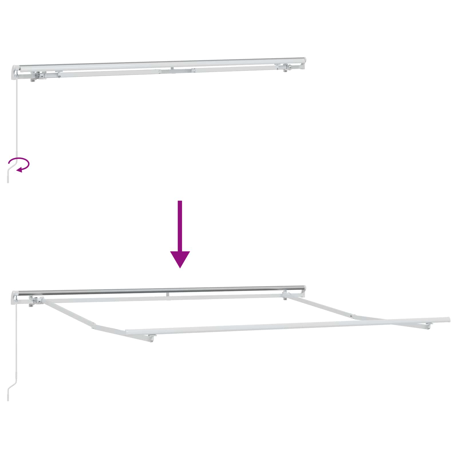 Povlačivi tende Pijesak 4 × 3 m Poliester i aluminij