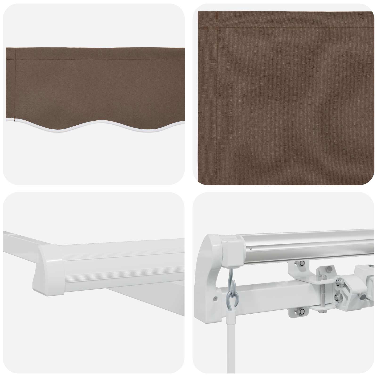 Povlačivi tende Sivosmeđa 400 × 300 cm Poliester i aluminij