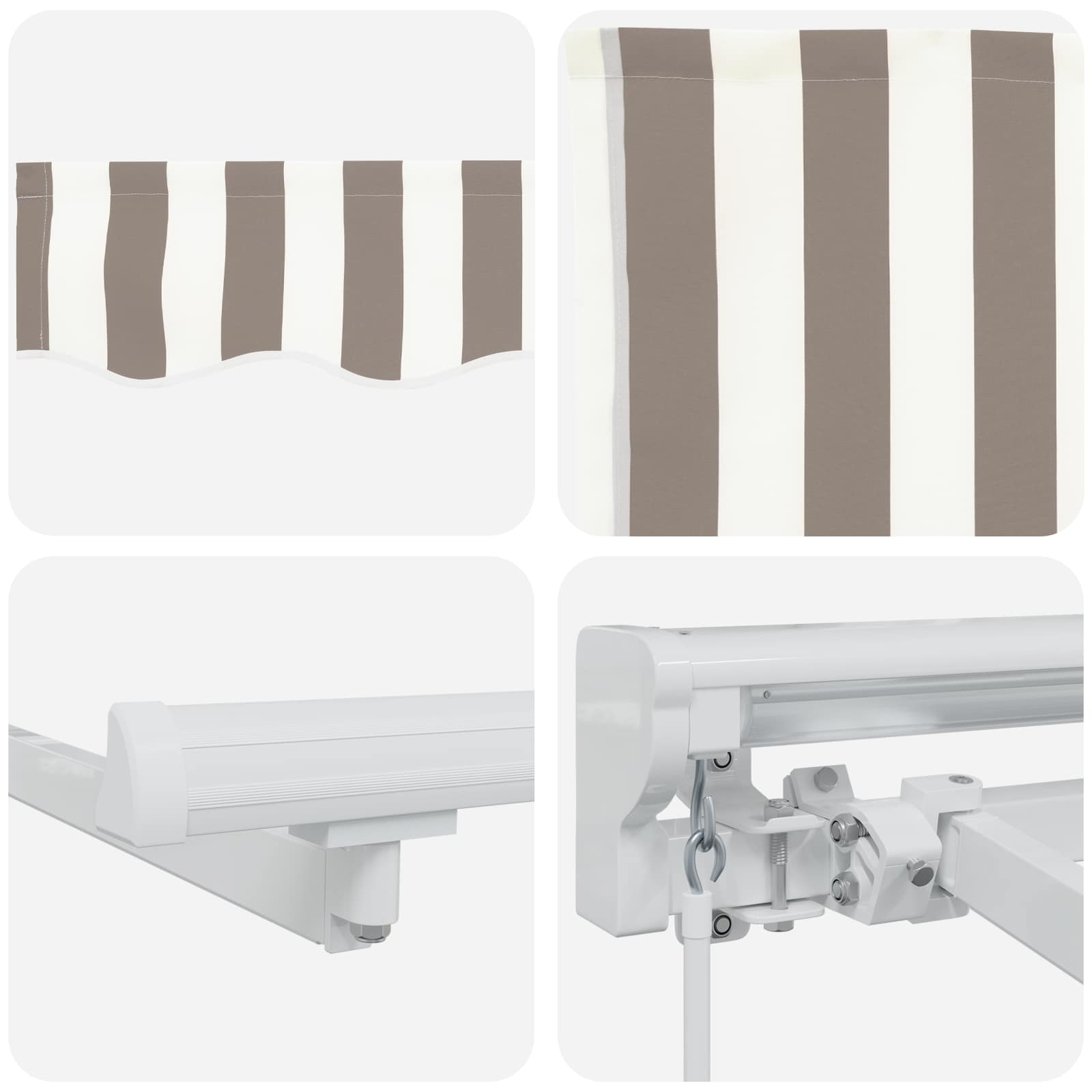 Ručno sklopiva tenda Svijetlo siva i bijela. 4 × 3 m