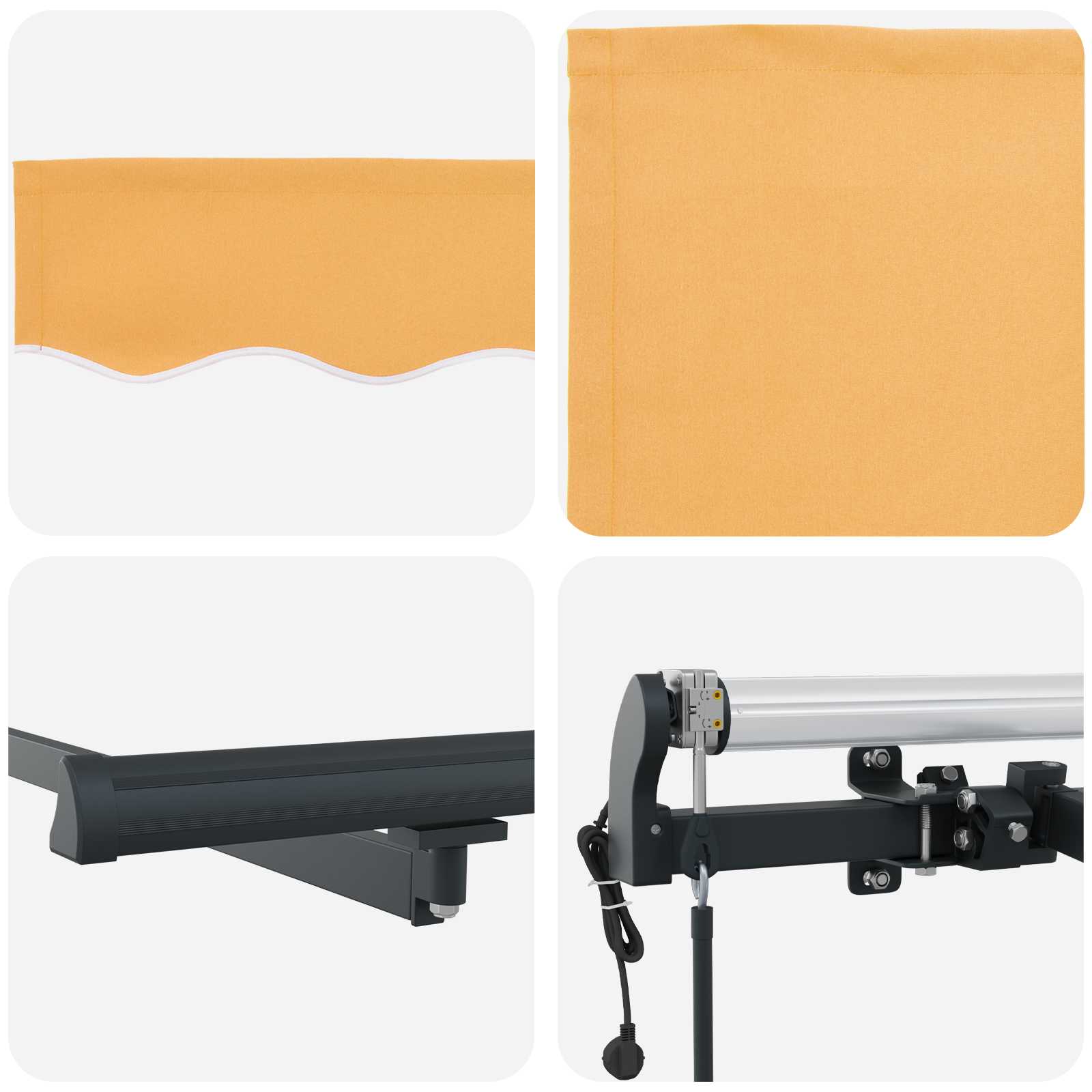 Povlačivi tende Pijesak 400 × 350 cm Tkanina i Aluminij