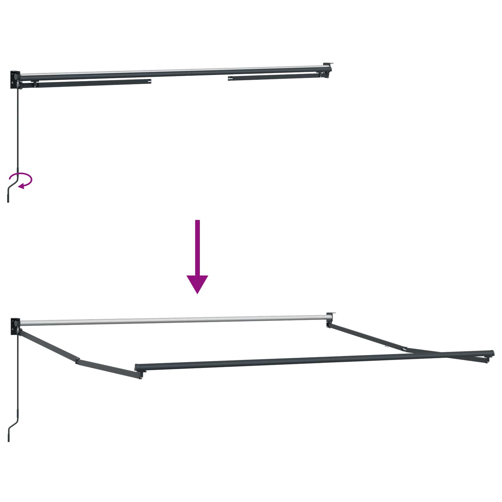 Povlačivi tende Sivosmeđa 4,5 × 3 m 100% Poliester i Aluminij