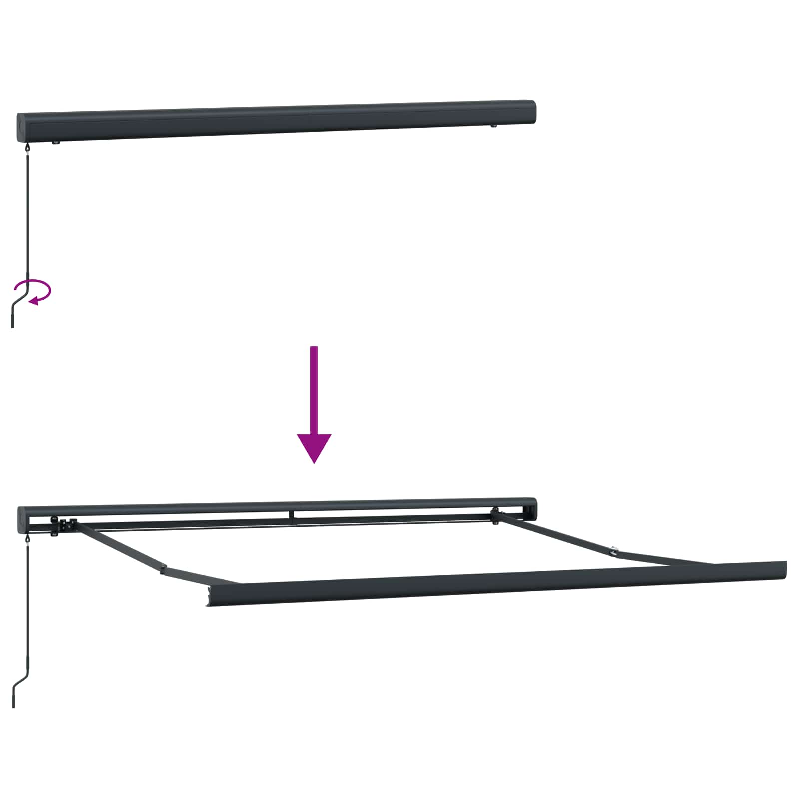Povlačivi tende Pijesak 500 × 300 cm Platno i Aluminij