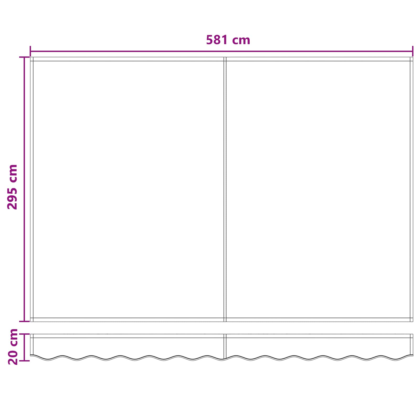 Povlačivi tende Pijesak 600 × 300 cm Tkanina i Aluminij