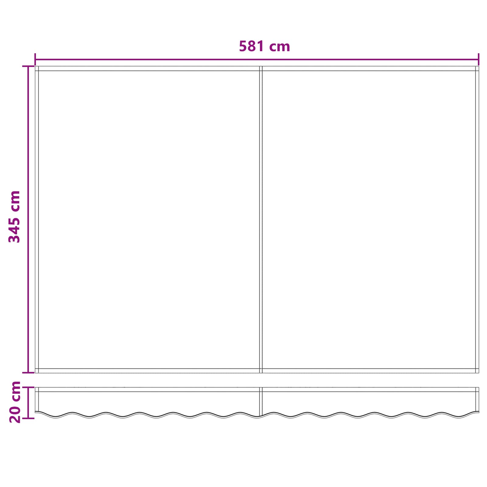 Povlačivi tende Pijesak 600 × 350 cm Poliester i aluminij