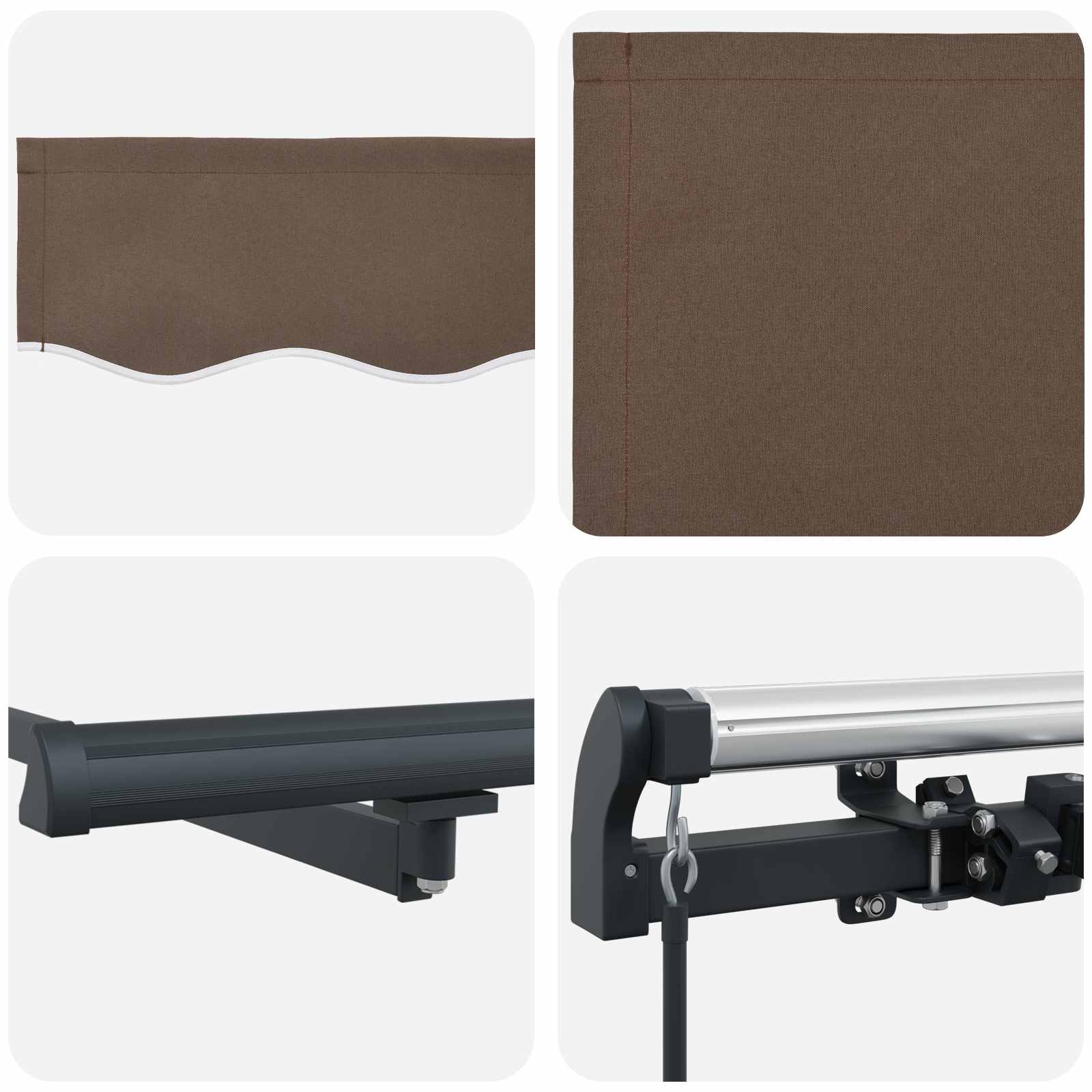 Povlačivi tende Sivosmeđa 600 × 350 cm Tkanina i Aluminij