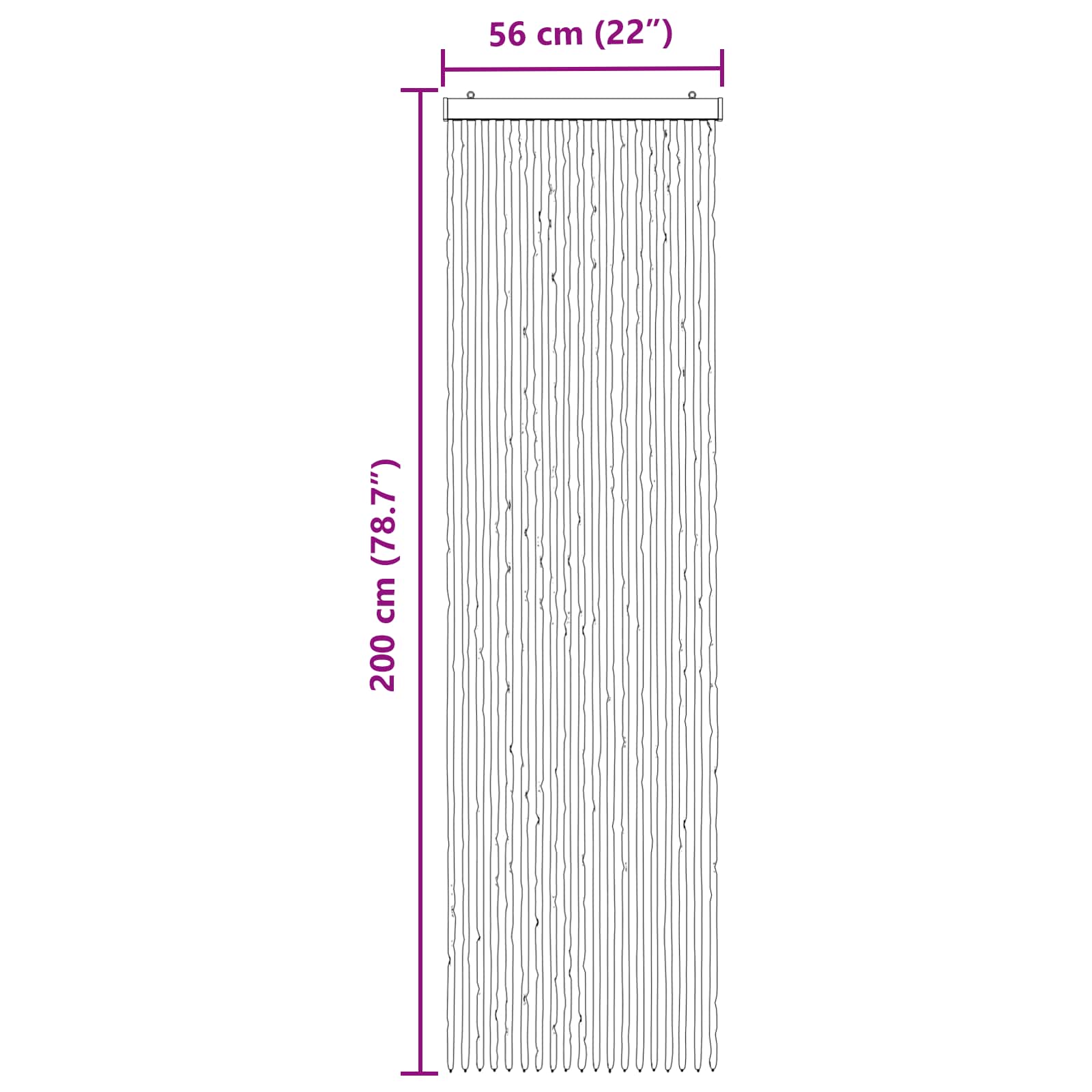 Zavjesa protiv insekata Chenille Siva i crna 56 x 200 cm
