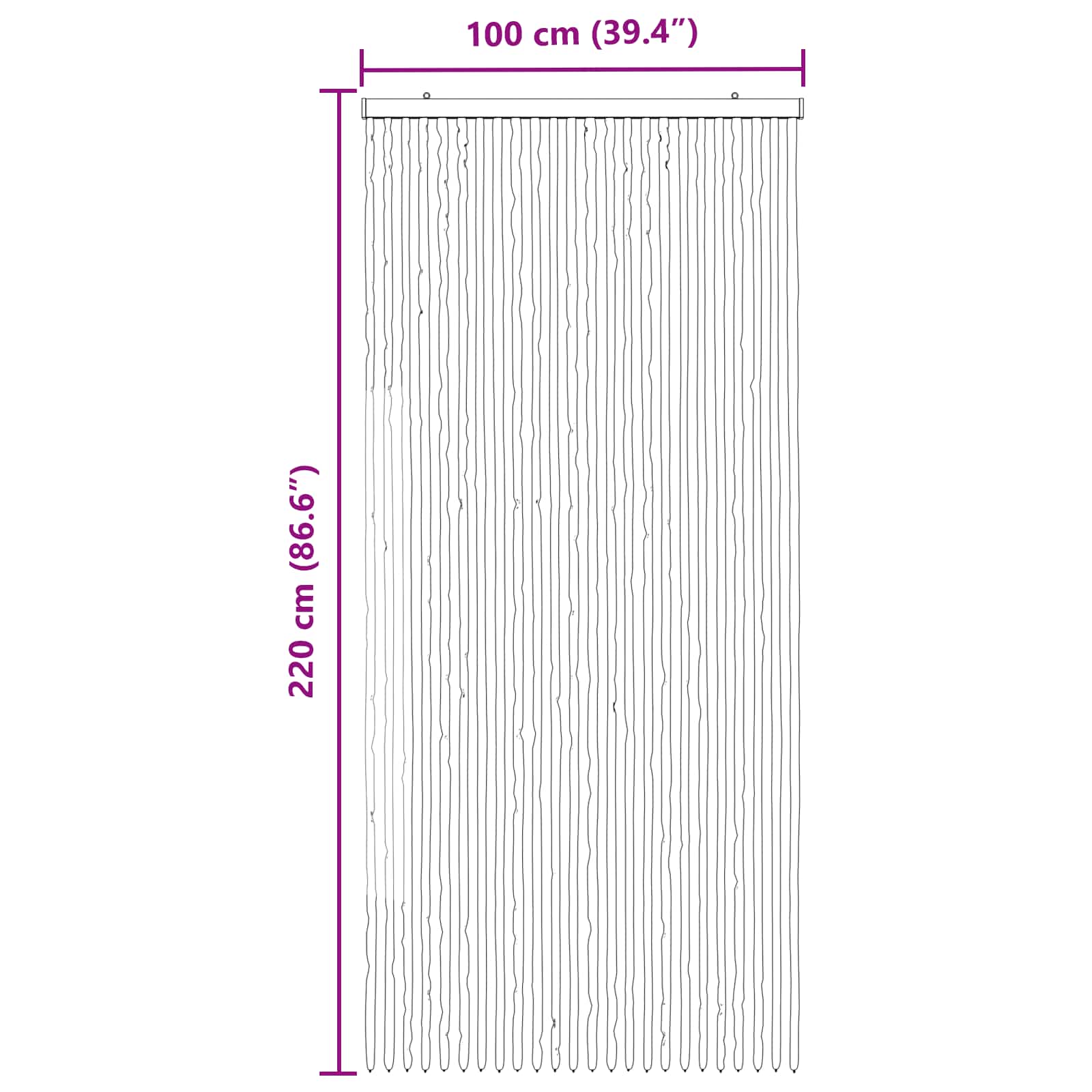 Zavjesa protiv insekata Chenille Tamno smeđa i bež 100 x 220 cm