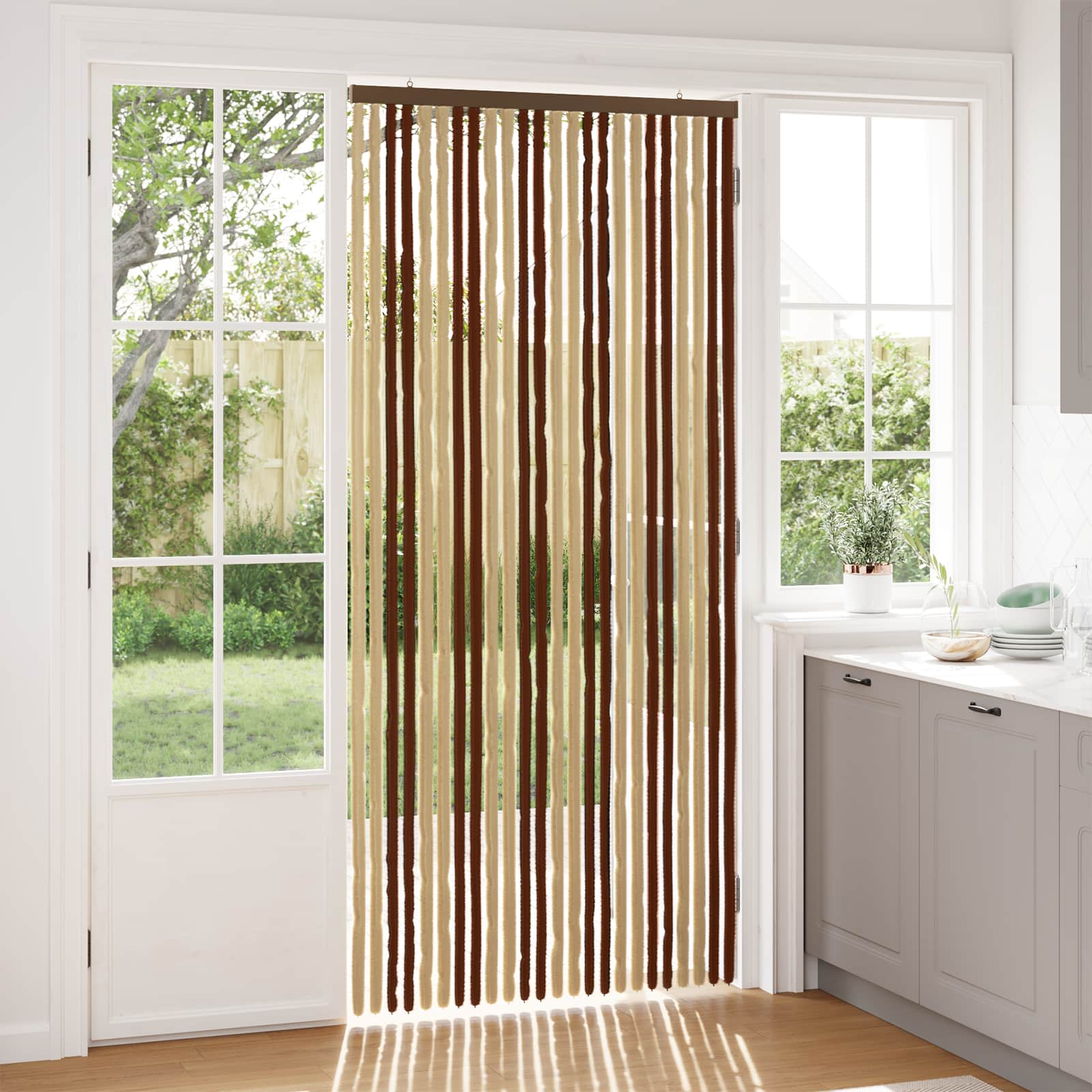 Zavjesa protiv insekata Chenille Smeđa i bež 100 x 220 cm