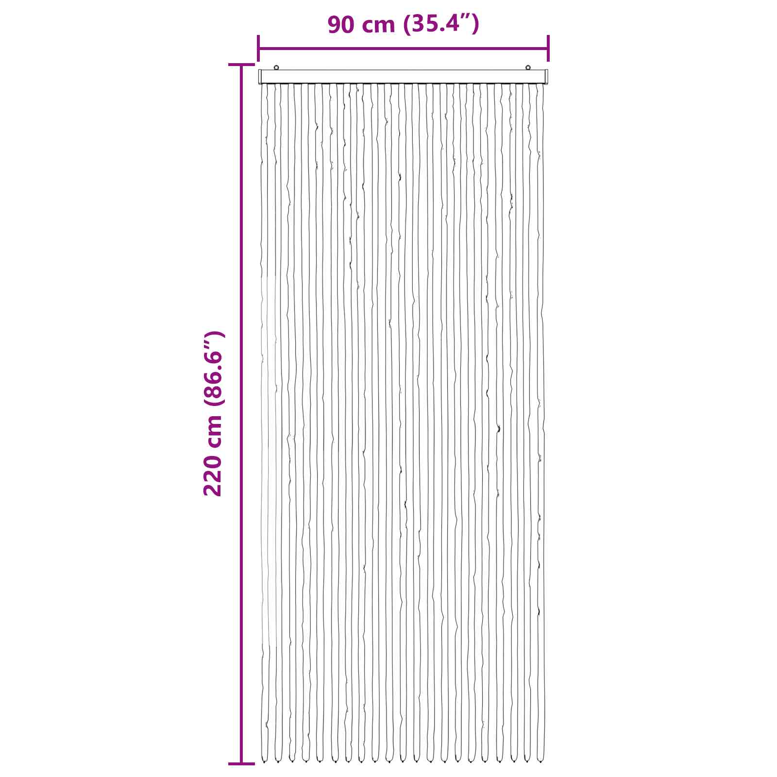Zavjesa protiv insekata Chenille Siva i bijela 90 x 220 cm