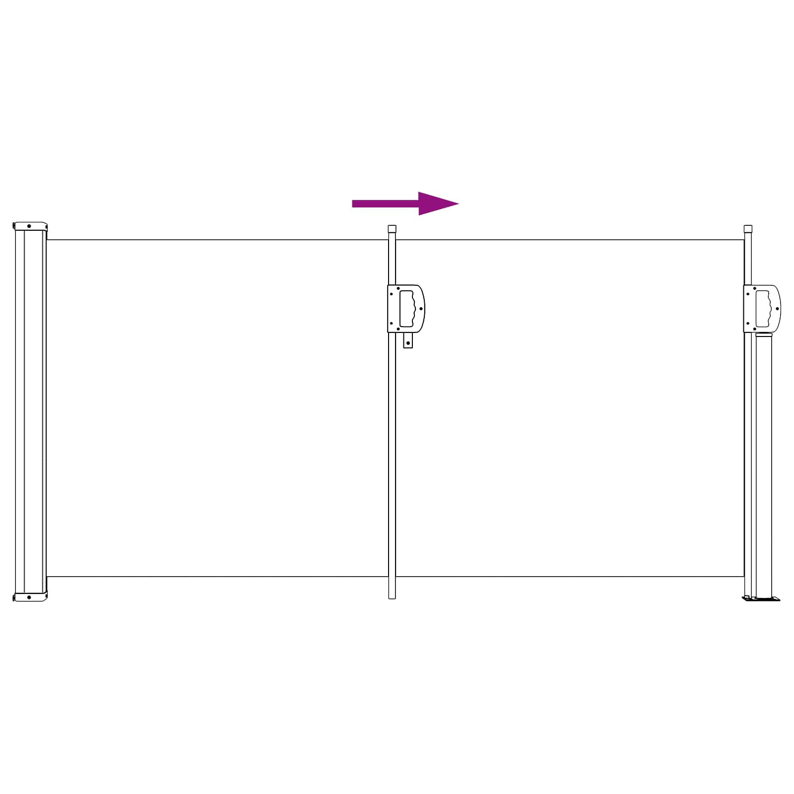 Retraktabilna bočna tende 300 x 100 cm Poliester Pravokutni