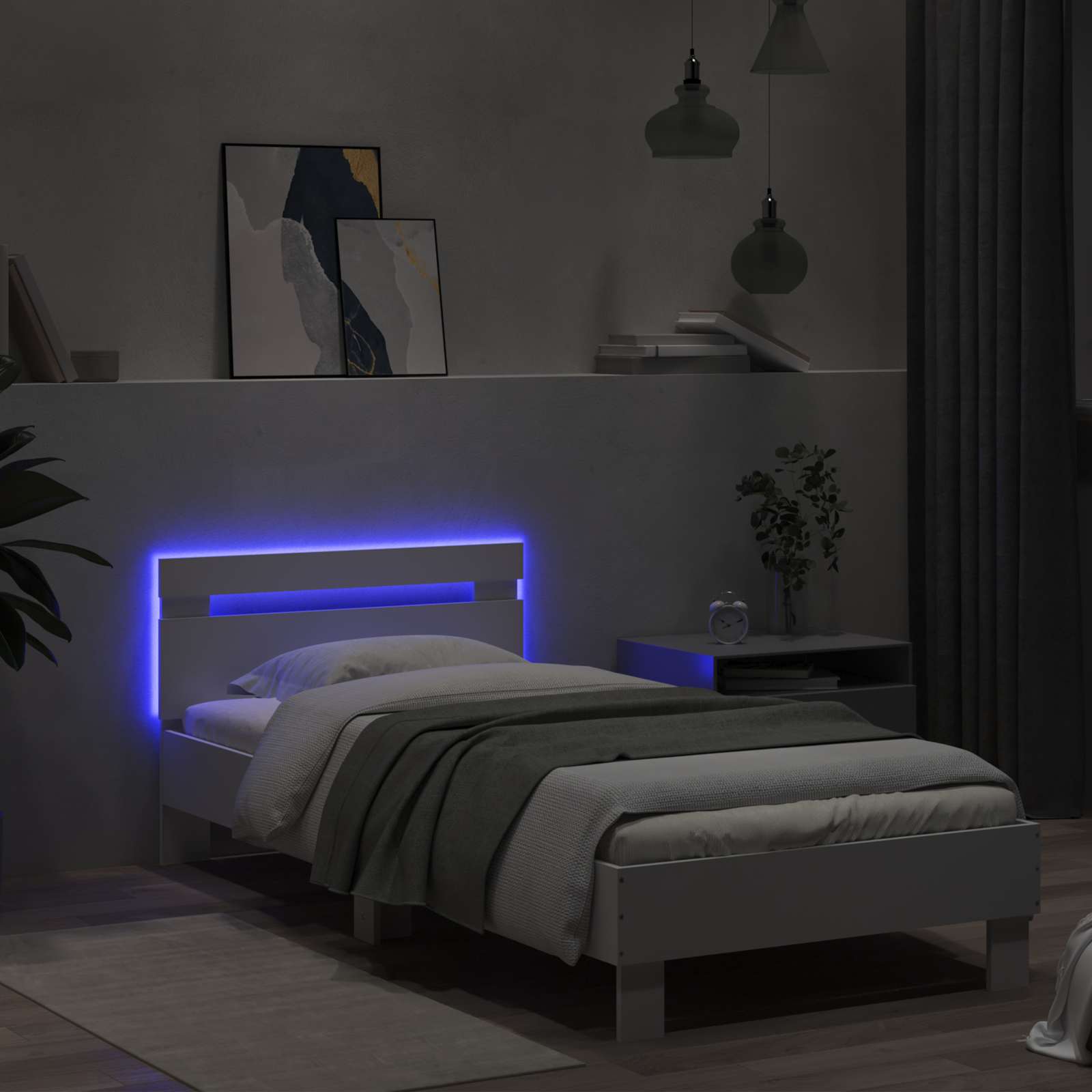 Krevetna konstrukcija s LED svjetlom Bijela 80 x 200 cm